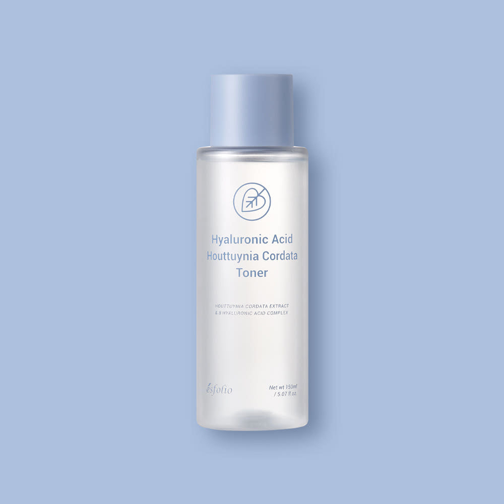 ESFOLIO Hyaluronic Acid & Houttuynia Cordata 4-Piece Basic Set – Cleansing Foam, Toner, Serum, Cream