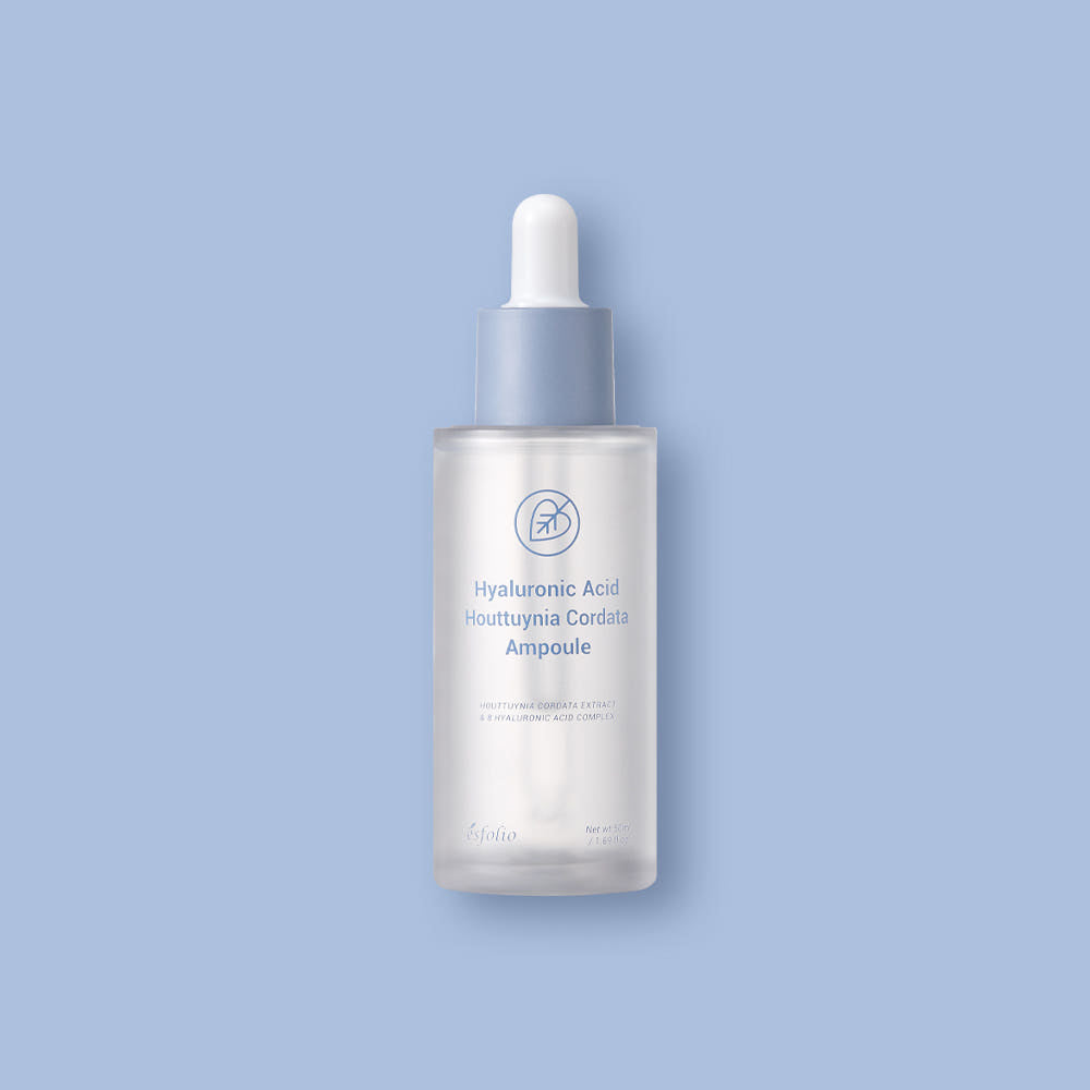 ESFOLIO Hyaluronic Acid & Houttuynia Cordata 4-Piece Basic Set – Cleansing Foam, Toner, Serum, Cream