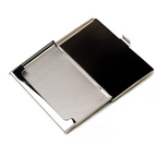 Korean Mother-of-Pearl Business Card Holder – Hunminjeongeum Hangeul & Fan Design, Stainless Steel