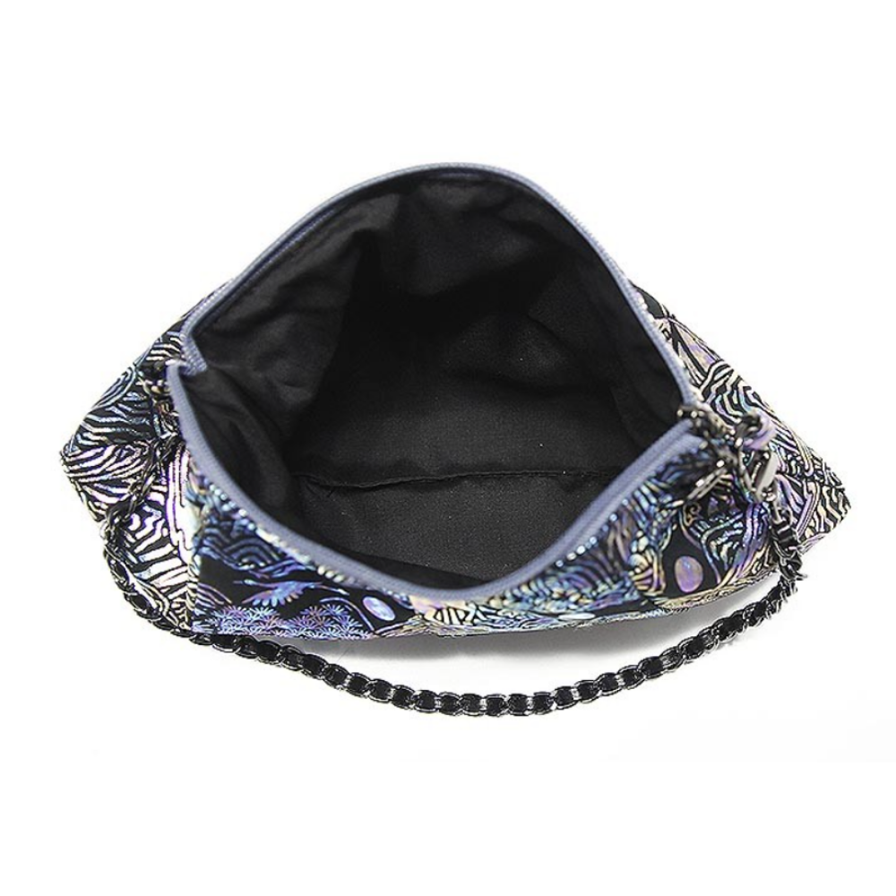 Korean Ten Symbols of Longevity Small Handbag – Mother-of-Pearl-Inspired Shimmer Bag with Chain Strap