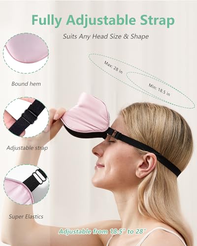 BeeVines 100% Mulberry Silk Sleep Mask, Light Blocking Eye Masks (2 Packs)