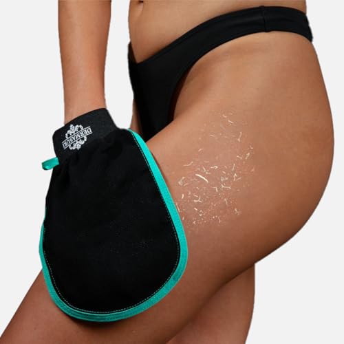 Dermasuri Exfoliating Body Scrubber Glove, Exfoliating Glove, Black (1 Pk)