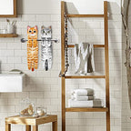Funny Cat Hand Towel for Bathroom Kitchen, Hanging Decor Gifts for Women