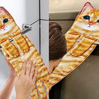 Funny Cat Hand Towel for Bathroom Kitchen, Hanging Decor Gifts for Women