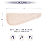SimpleField 2 Pack Microfiber Hair Towel Wrap for Women, Anti Frizz Quick Drying Hair Turban for All Hair Style, Absorbent and Lightweight (Beige)