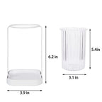 Toothbrush Holders with Drain Tray, Hanging Toothbrush and Toothpaste Holder Organizer Bathroom Caddy Countertop for Toothpaste, Razors, Electric Toothbrush - Clear