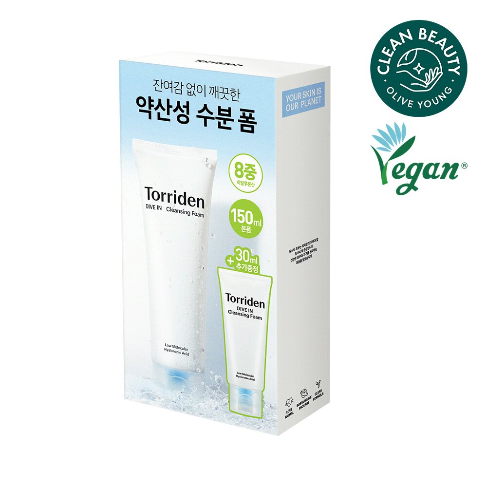 Torriden Dive-In Low Molecule Hyaluronic Acid Cleansing Foam 150mL Special Set (+30mL)